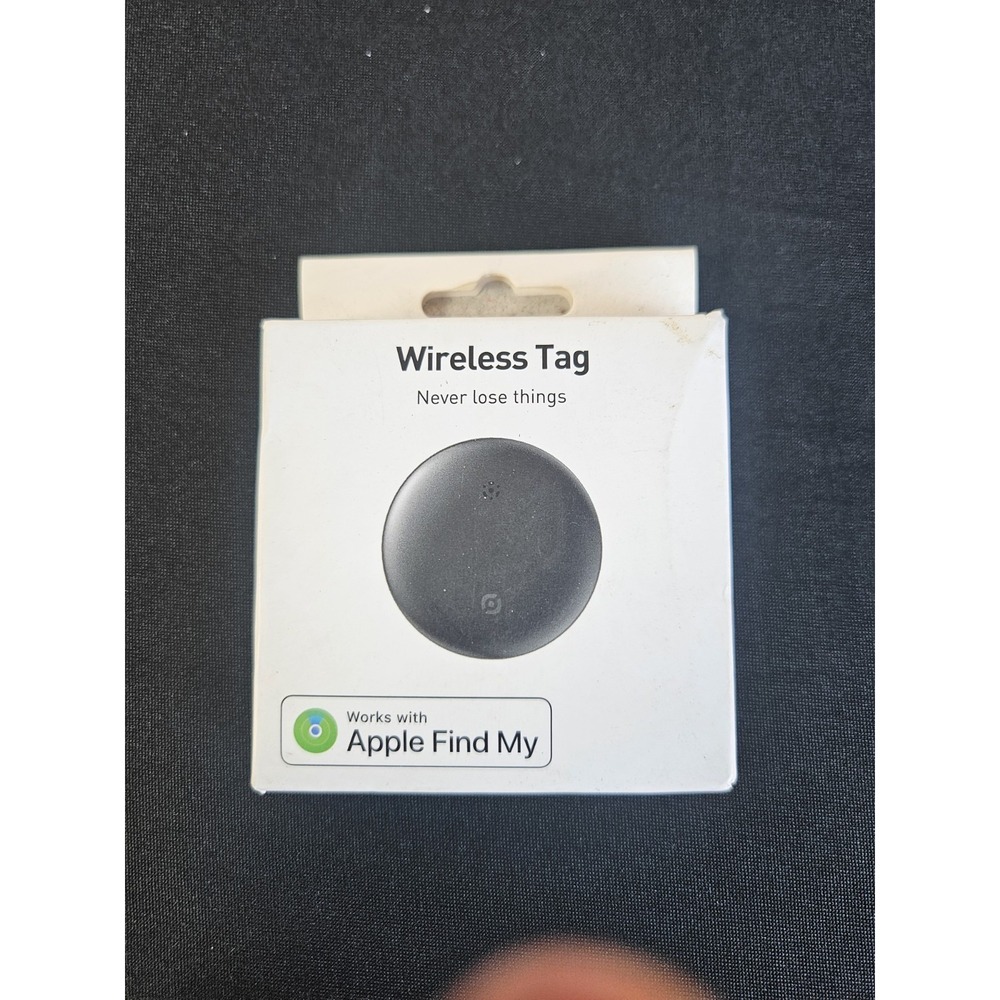 Wireless Tag Item Tracker Apple Find My Compatible CR2032 Battery Black